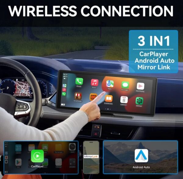 Revolutionize Your Drive with the 10.26" Full HD Wireless CarPlay Screen | Black - Image 5