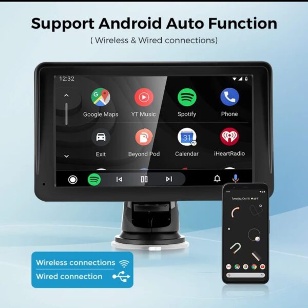 7-Inch Dual-Din Car Stereo with CarPlay & Android Auto - Image 4